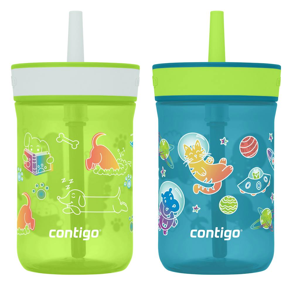 Contigo® Kids’ Leighton Straw Tumbler with Spill-Proof Leak-Proof Lid, 14oz ※